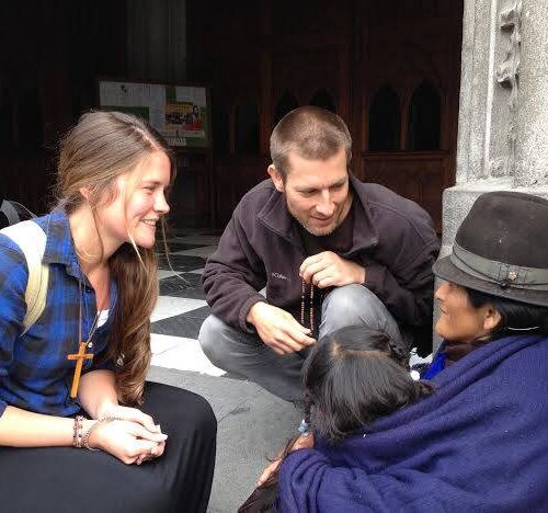 Visiting with a Quichwa woman in Quito Missionaries Visit with poor woman in Quito, Ecuador