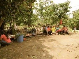 Drinking Chicha in Ecuador