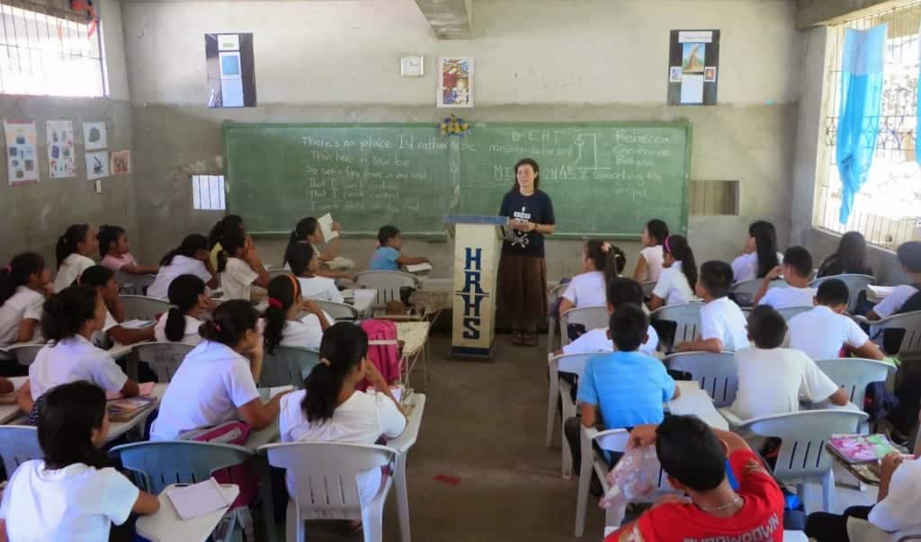 Rebecca in the classroom