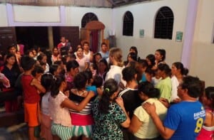 Prayer in the communities in Ecuador