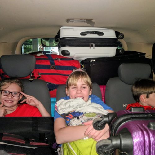 All of our luggage and a few kids All of our luggage and a few kids