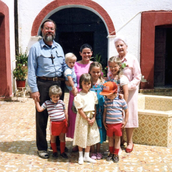 Frank and Genie Summers with their family on mission in Mexico in the 1980s