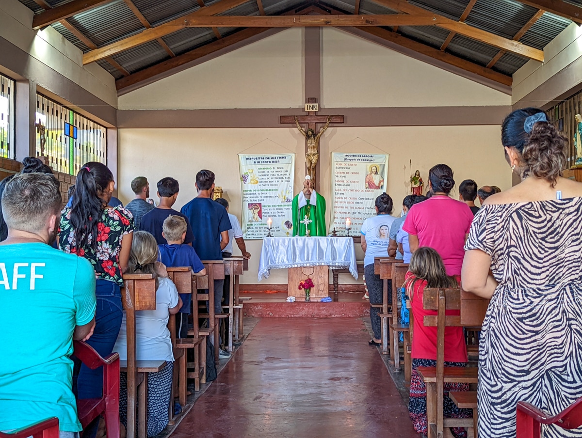 Mass during a mission trip to Peru