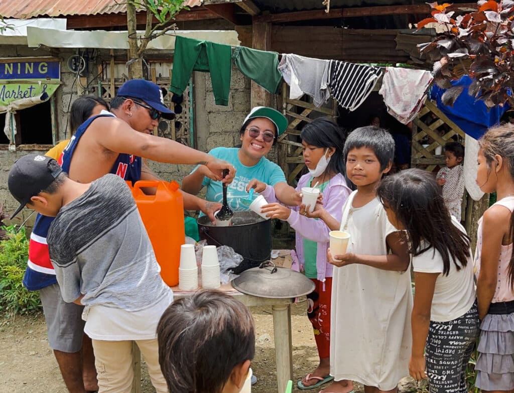 Serving a meal in the Philippines