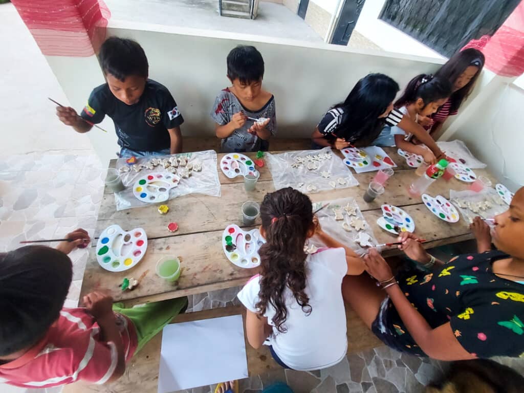 Kids doing crafts