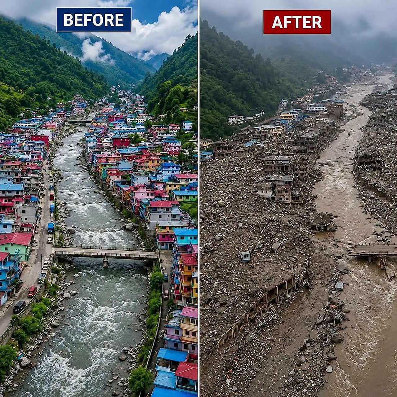 x-flood - before and after